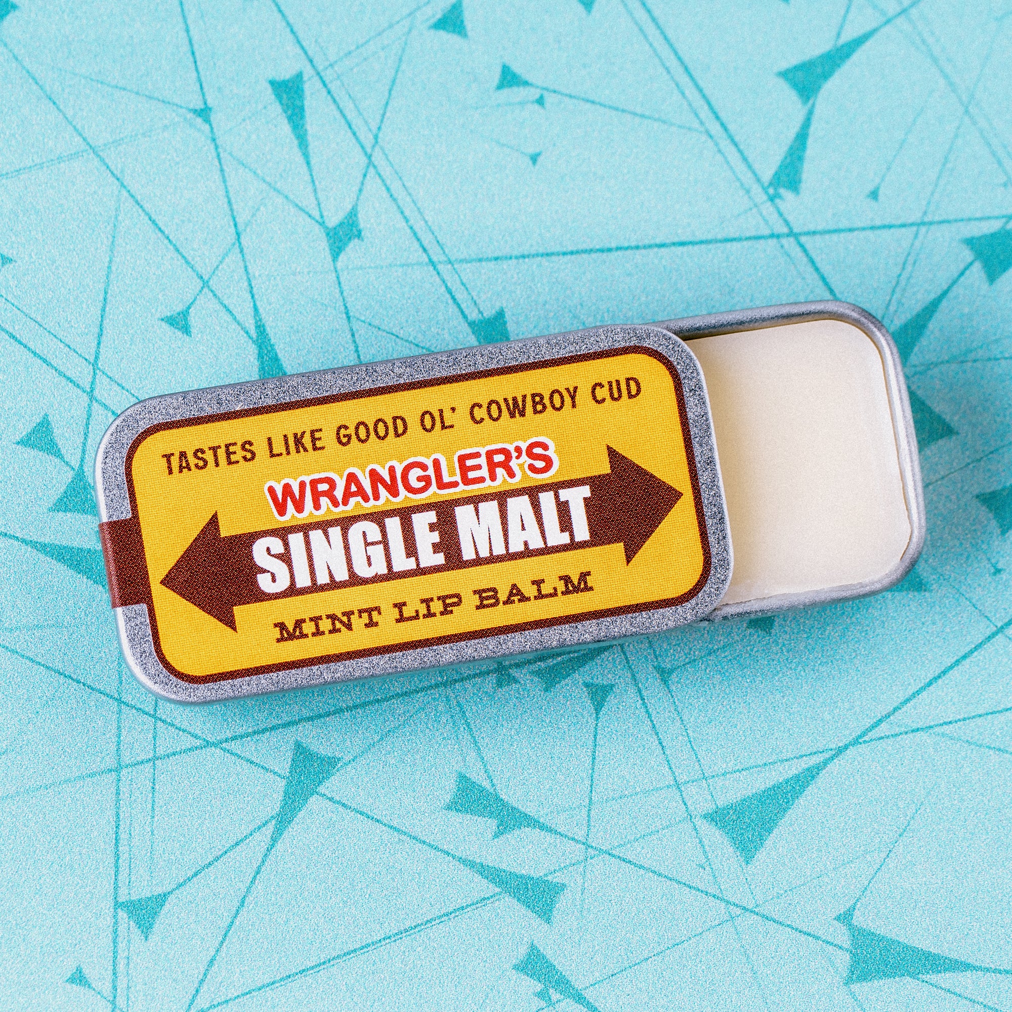 "Wrangler's Single Malt" Old School Lip Balm Tin