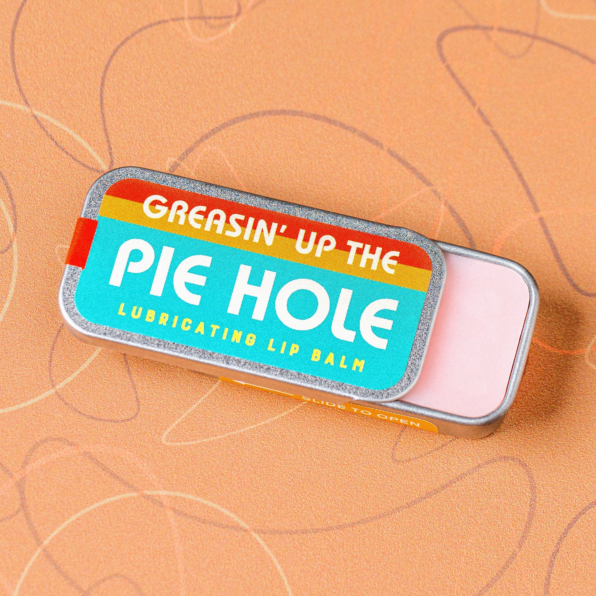 "Greasin' Up The Pie Hole" Old School Lip Balm Tin