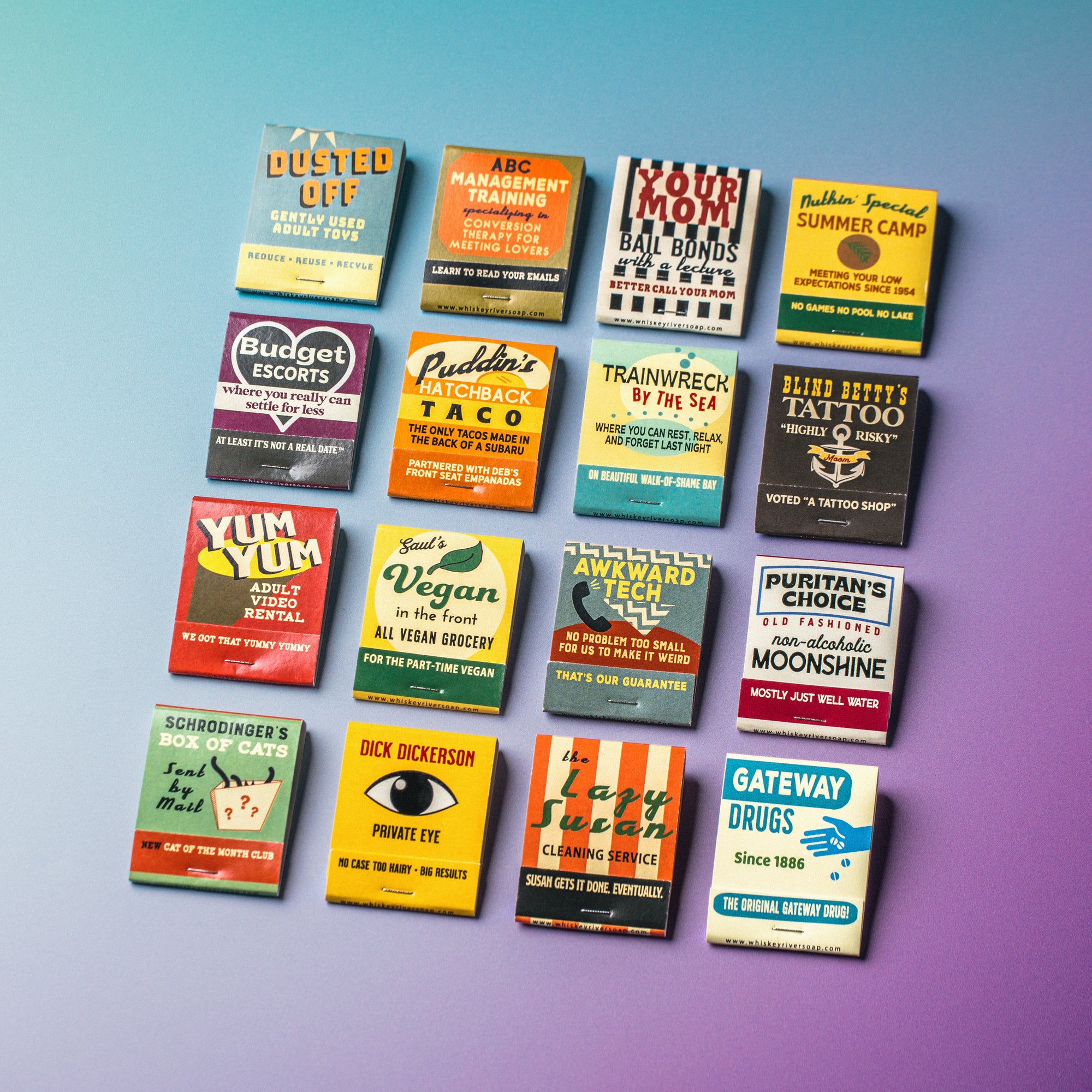 Old School Matchbooks Full Set: Vintage-Style - Matchbooks